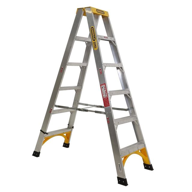 Gorilla Double Sided A-Frame Ladder 1.8M (6Ft) Aluminium 150Kg Industrial Sm006-I