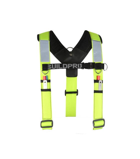 Buildpro Backpro Adjustable Padded Shoulder Brace Fluro Yellow