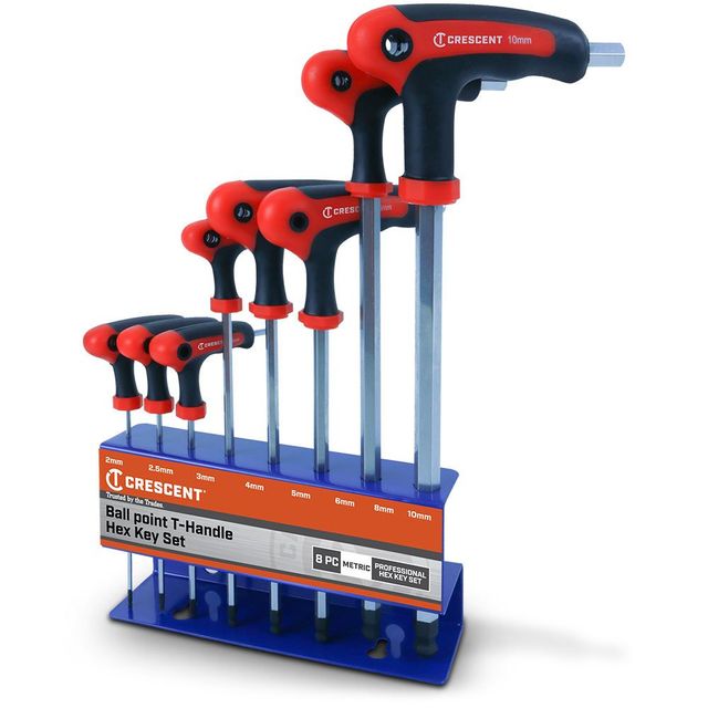 Crescent 8 Pc. Ball Point T-Handle Set, Metric Chkt8