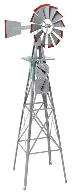 Decorative Windmill Weather Station Grey 1420mm