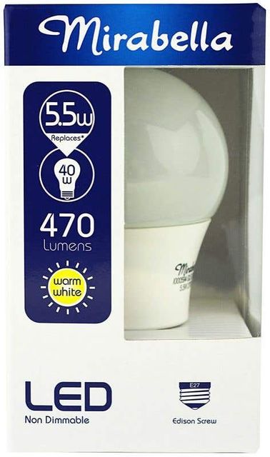Mirabella LED Globe GLS ES 5.5w Warm White