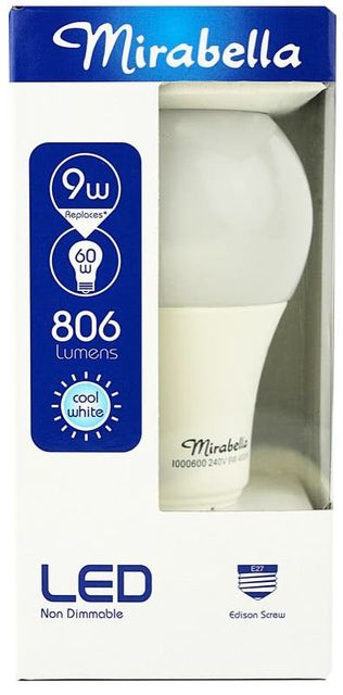 Mirabella LED Globe GLS ES 9W Cool White