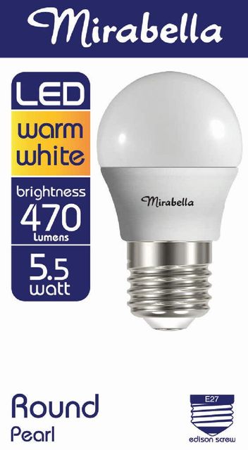 Mirabella LED Fancy Round Globe 5.5W ES Warm White