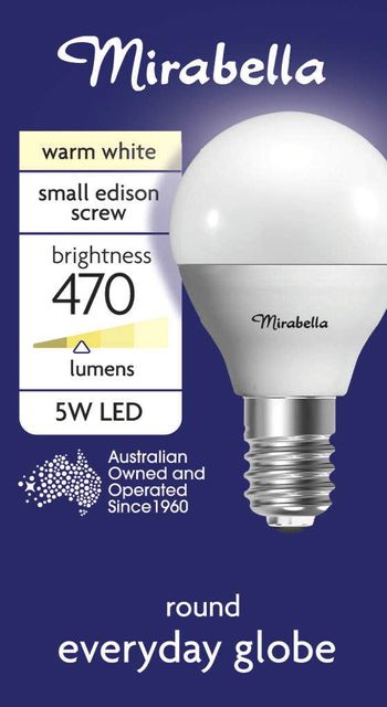 Mirabella LED Fancy Round Globe 5.5W SES Warm White