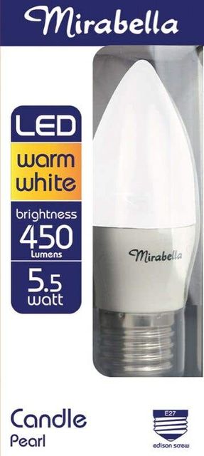 Mirabella LED Candle Globe 5.5W ES Warm White