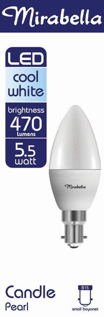Mirabella LED Candle Globe 5.5W SBC Cool White