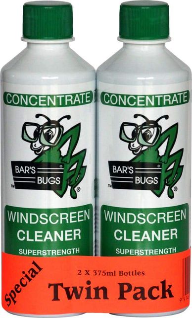 Bar's Bugs Windscreen Cleaner Concentrate 375ml Twin Pack