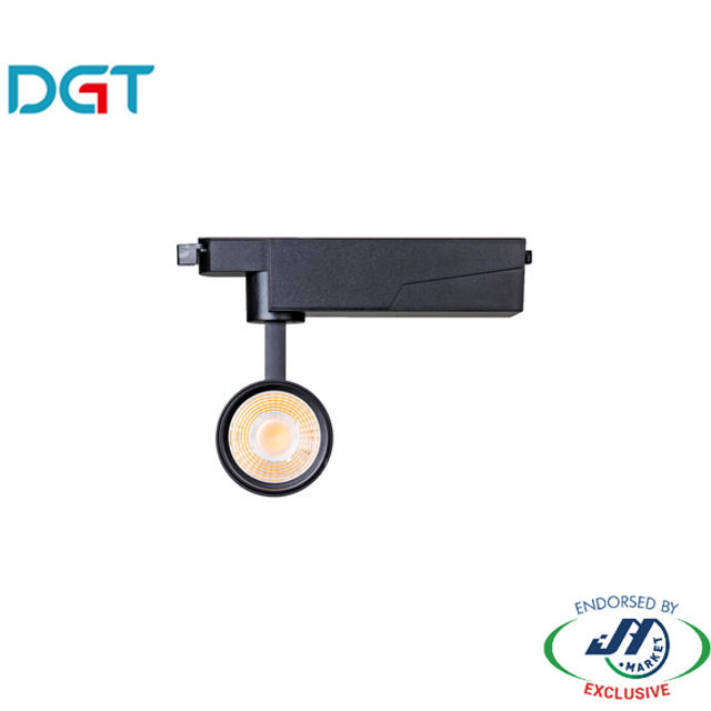 DGT 17W 3000k Warm White LED Track Light in Black