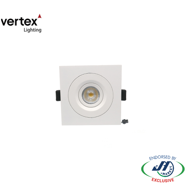 Vertex Single Square Trim for LED Downlight in White