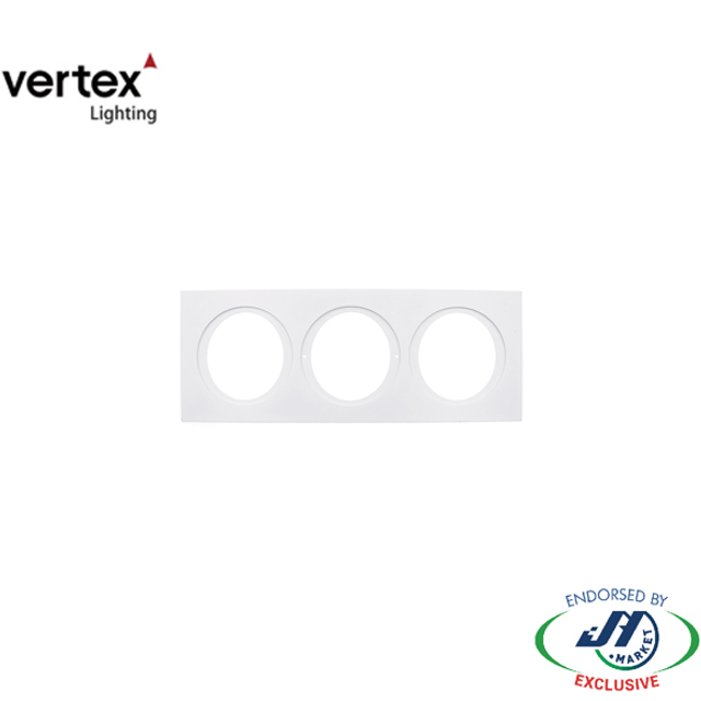 Vertex Triple Square Trim for LED Downlight in White